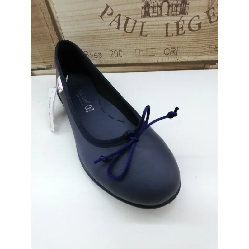 Bailarina De Piel Lavable Marino TITANITOS 10050