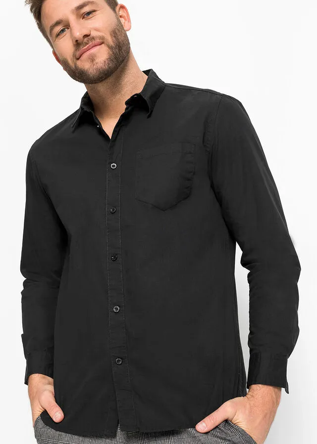 Camisa de manga larga Negro