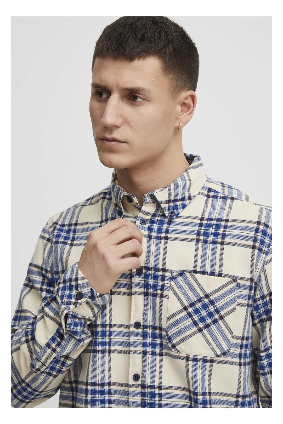 CAMISA HOMBRE CUADROS AZUL