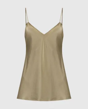JOSEPH Clea khaki silk top