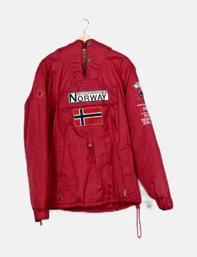 Norway Anorak rojo canguro con capucha