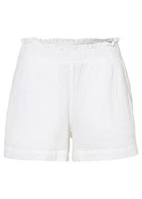 Pantalón corto de muselina de algodón Blanco