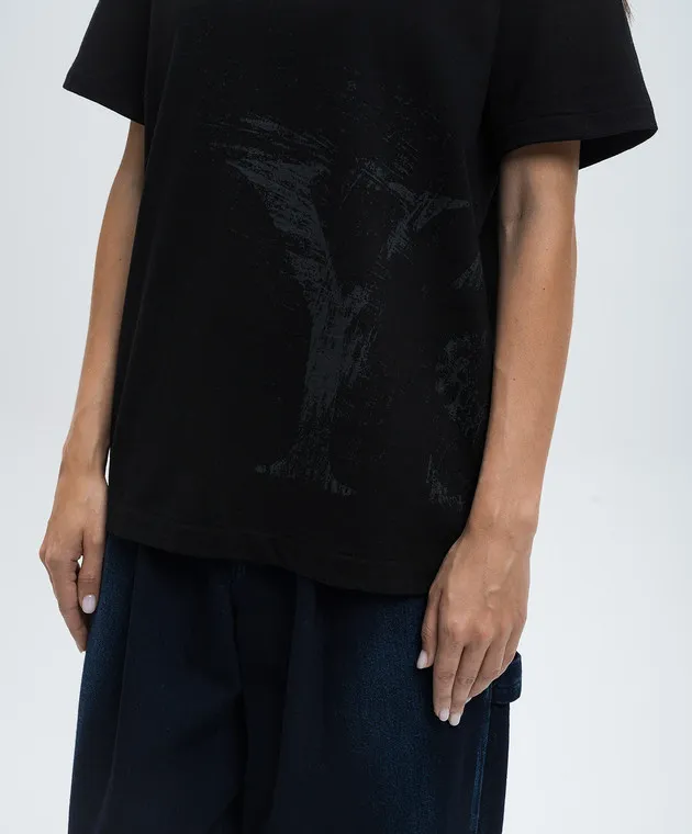 Y`S Yamamoto Black t-shirt with logo print