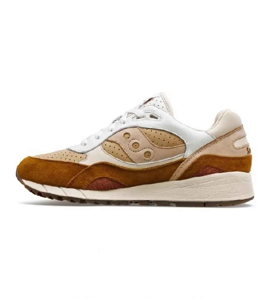 Zapatillas de piel Shadow 6000 marrón, blanco