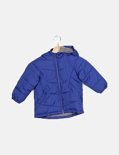 Zara Chaqueta acolchado azul con capucha